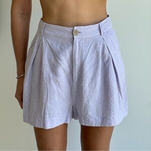 Zara | Shorts | Pleated Linen | Lavender Purple